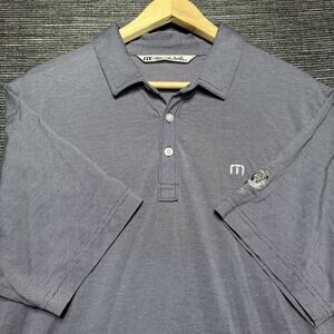 Travis Mathew Polo Shirt Men's L Purple Short Sleeve Big Horn Golf